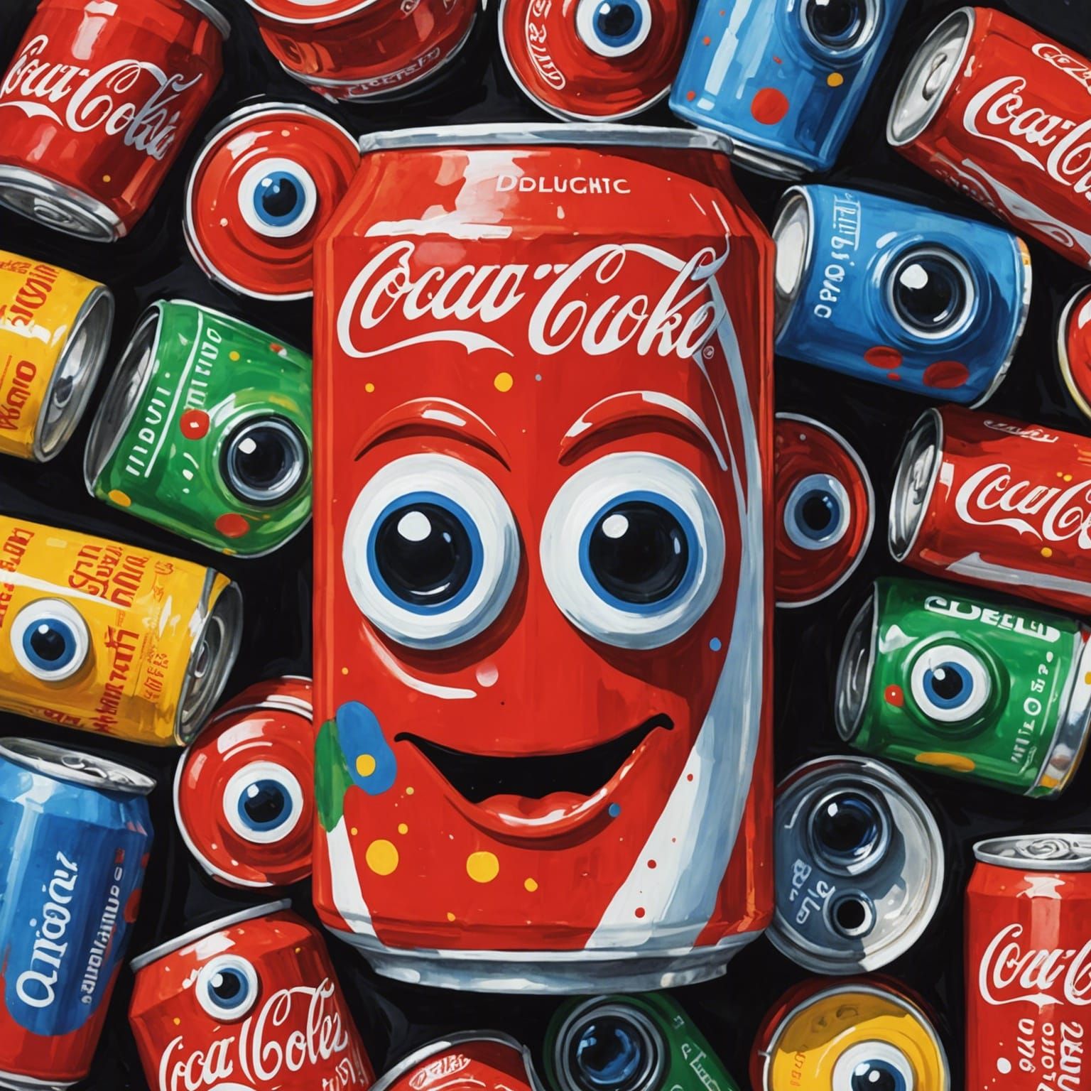 funny coke can with googly eyes  by @Trickster