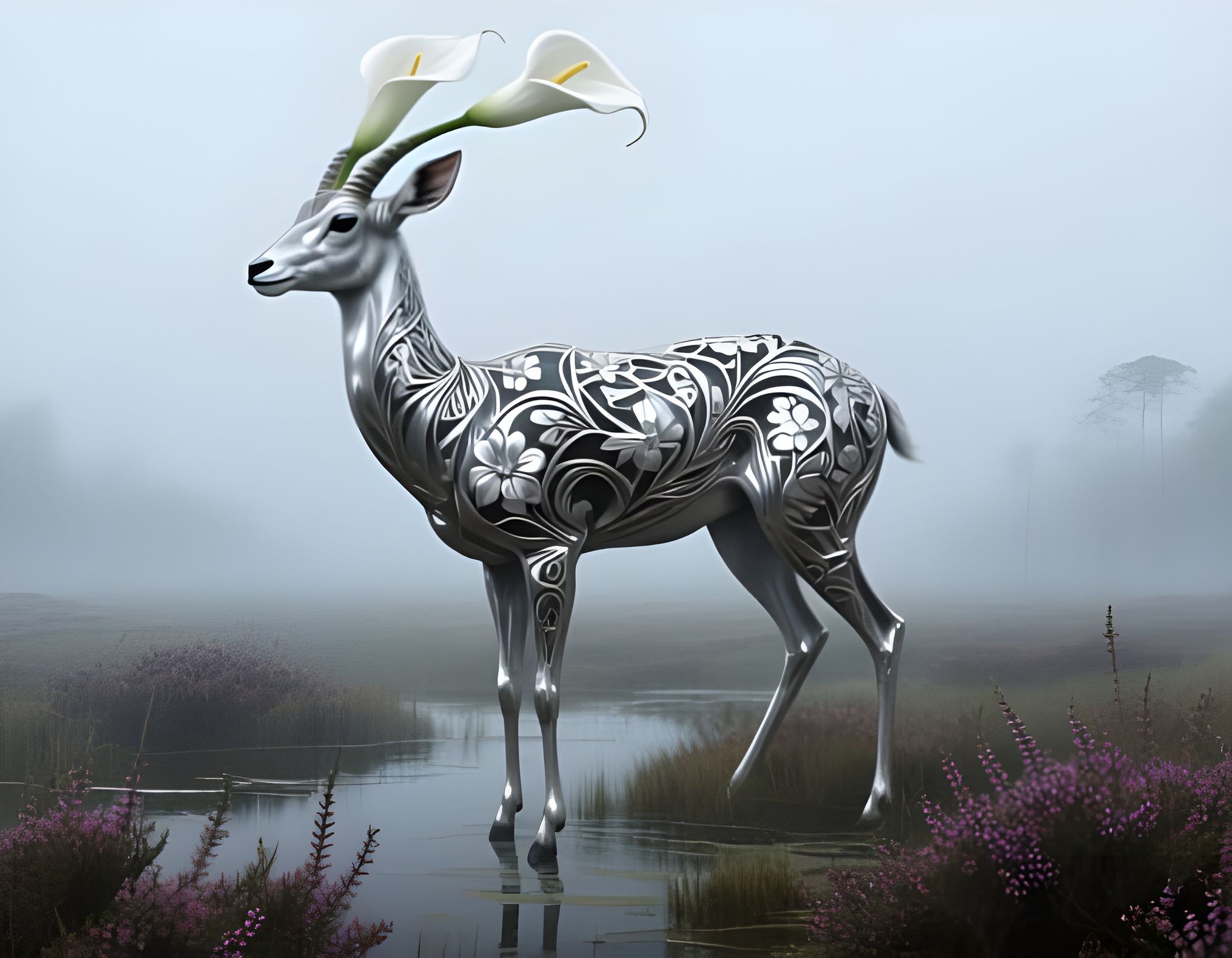 An Aluminium Arum Antelope