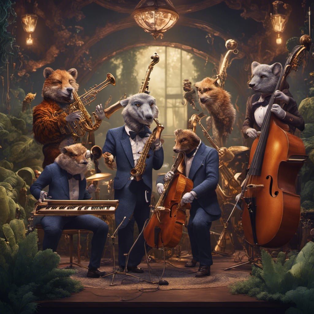 Una banda de jazz formada por animales