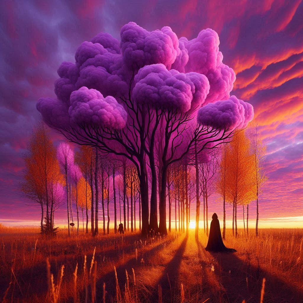 Purple cloud tree