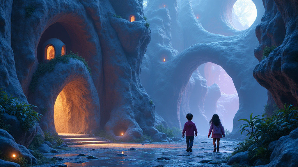 Mystical Building Beckons Children in Sci-Fi Style