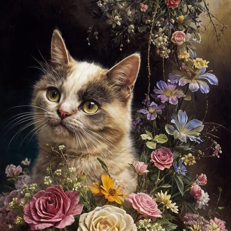 Gorgeous Detailed Cat in Storybook Style