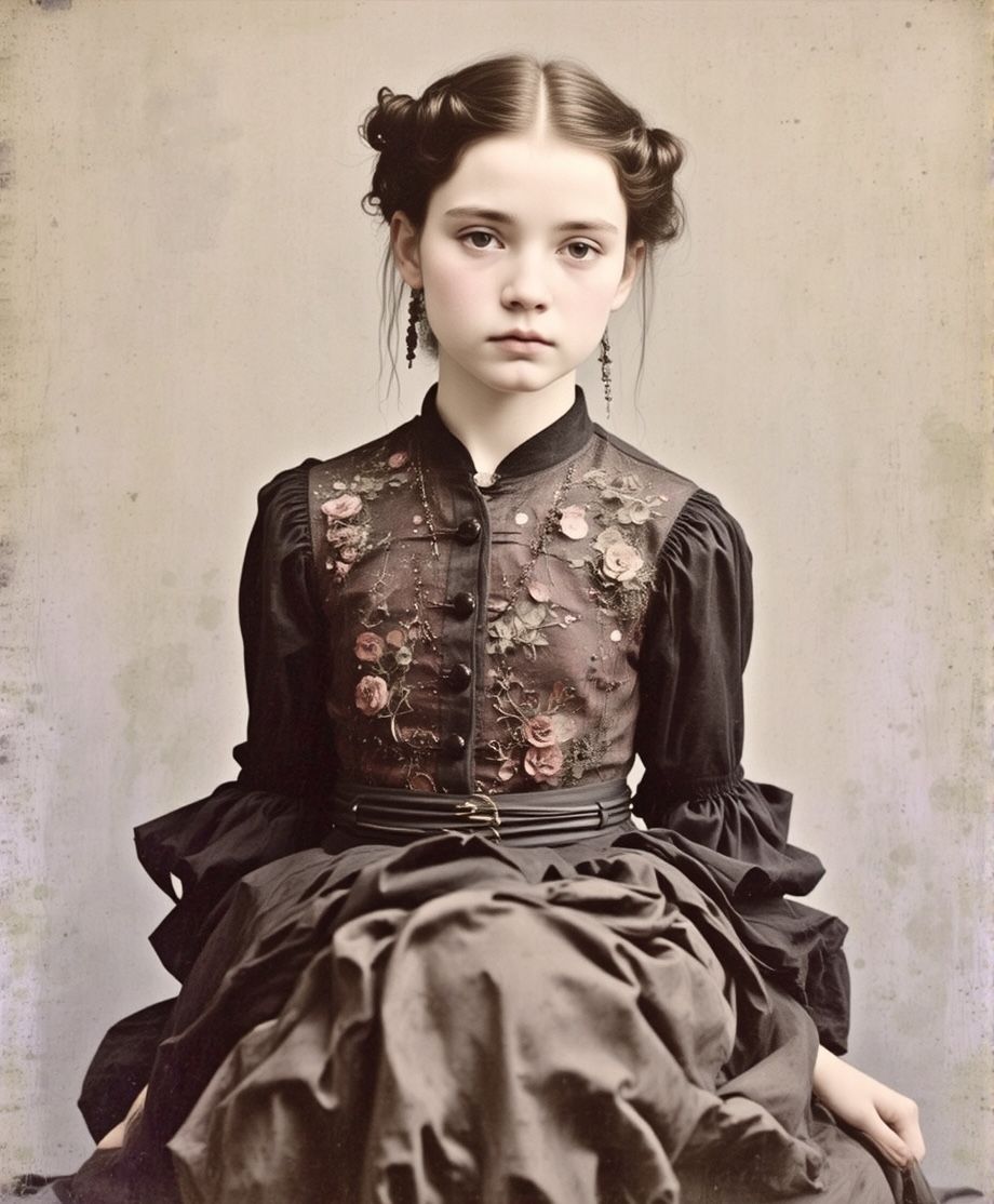Hand colored daguerreotype of a girl