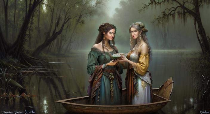 (Gris-Gris Gumbo Ya Ya)/epic bayou masterpiece/ oil painting...