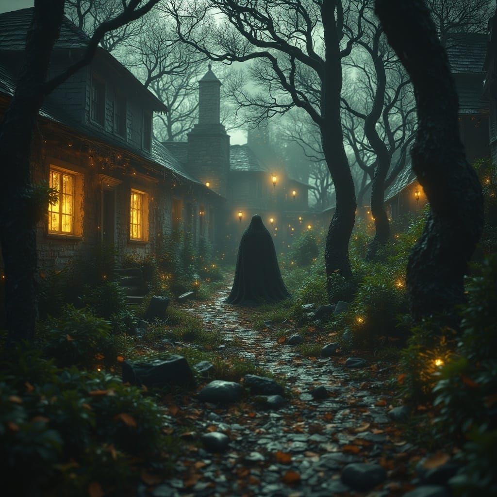 <lora:MJ6 NightmareFlux:1.0> a haunting scene, hyperrealistic, photorealistic, by photographer Janek Sedlar and inspired by grimdark whimsi...