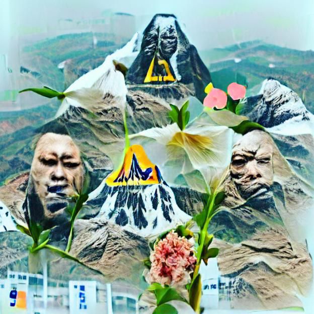 The mountain is so tall that the summit cannot be comprehend...