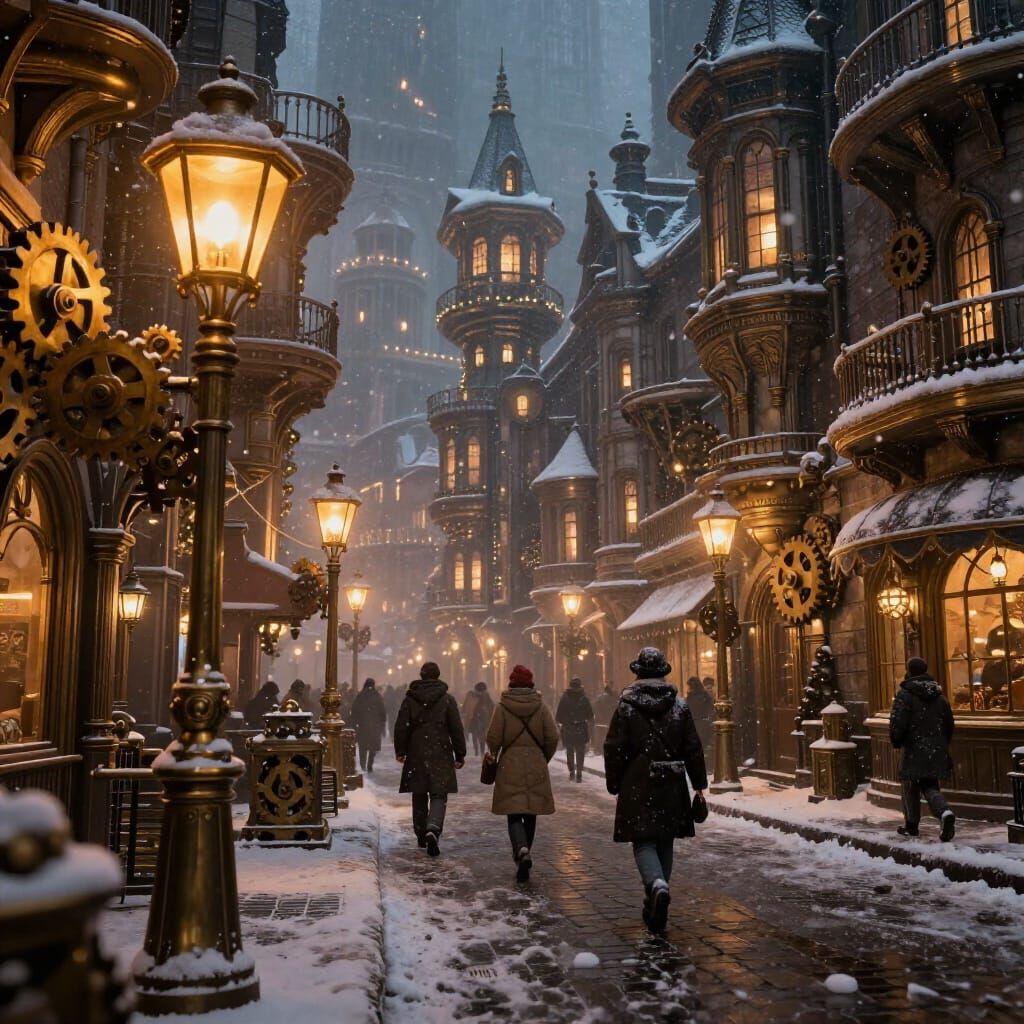 Christmas eve glow in steampunk style   by @Tena 