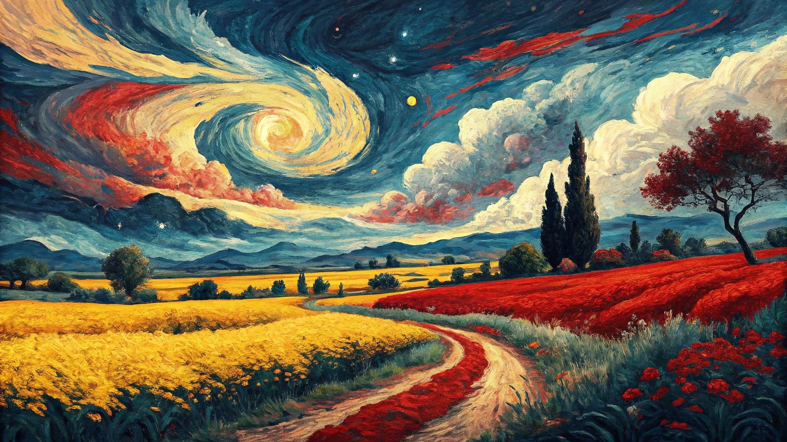 A vibrant Van Gogh-style painting