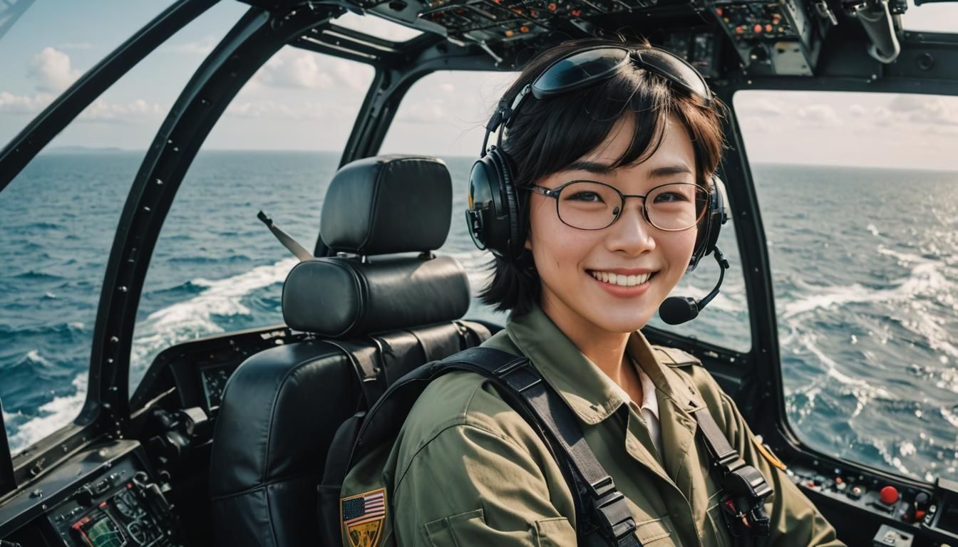 in an Helicopter.. or something similar...