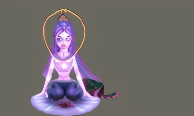 magical female Jinn from a lantern