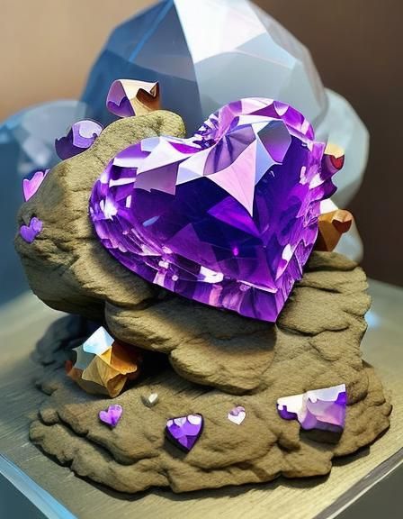 Crystal Clusters- Amethyst Heart