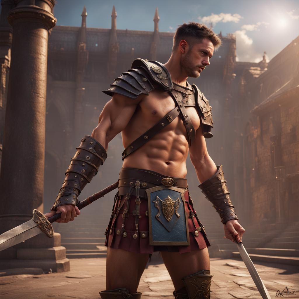 Gladiator - fight ready - AI Generated Artwork - NightCafe Creator