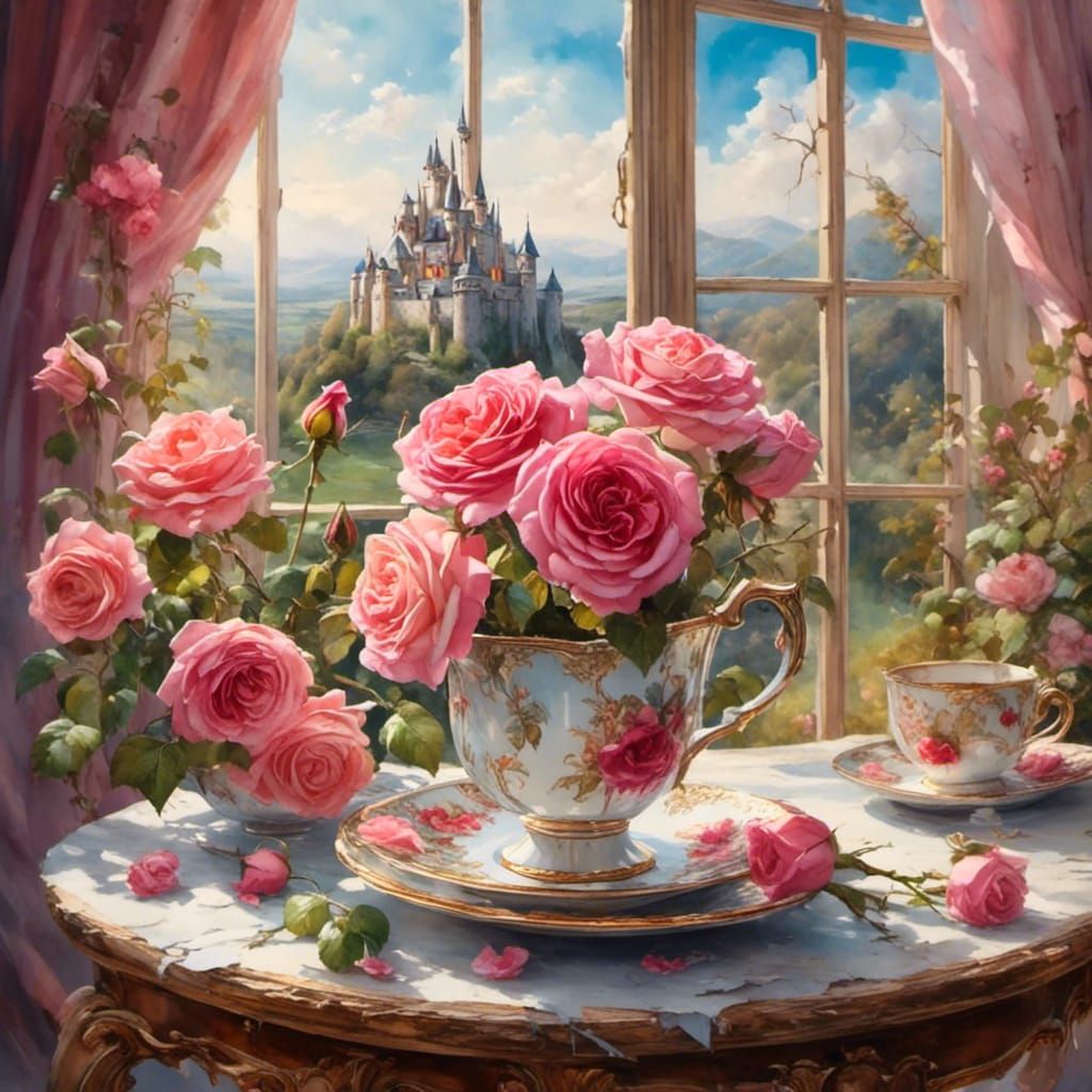 roses in a cup