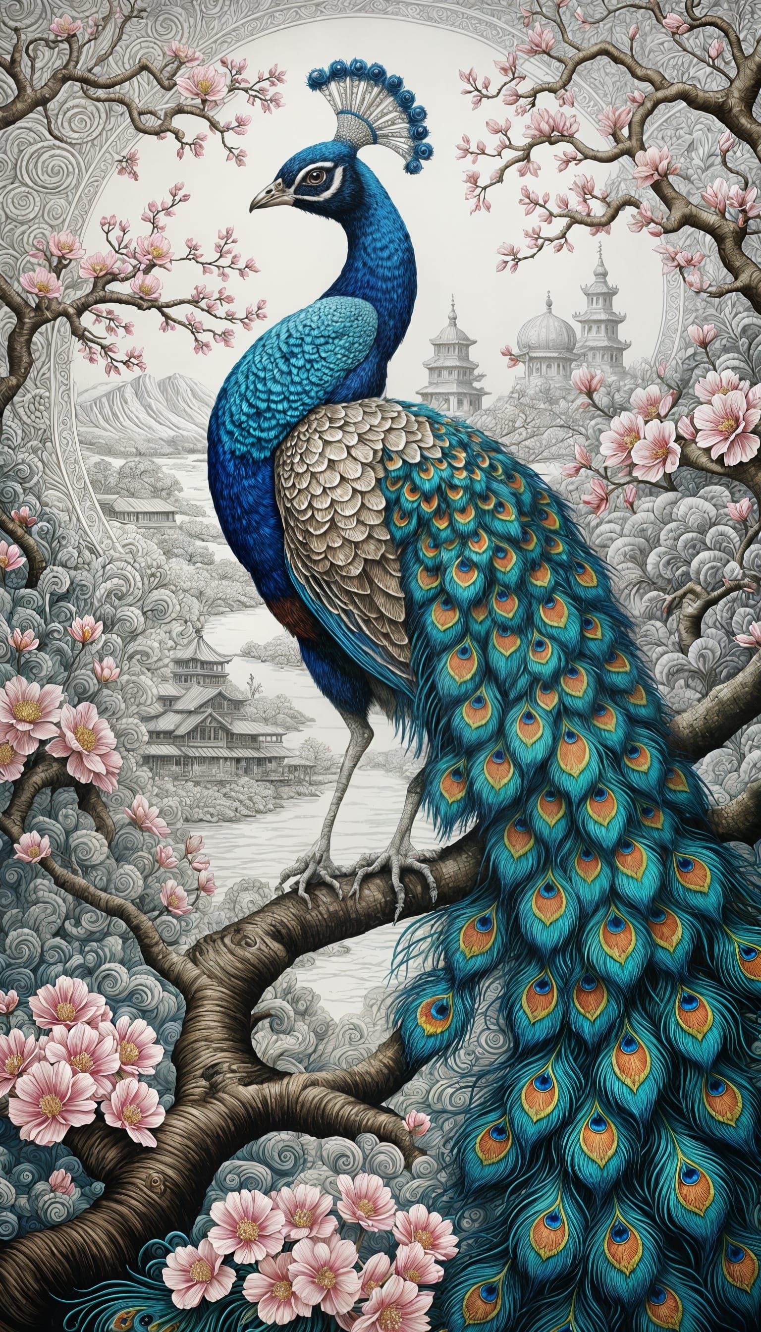 Regal Plume: The Majesty of the Royal Peacock  by @Heralyn