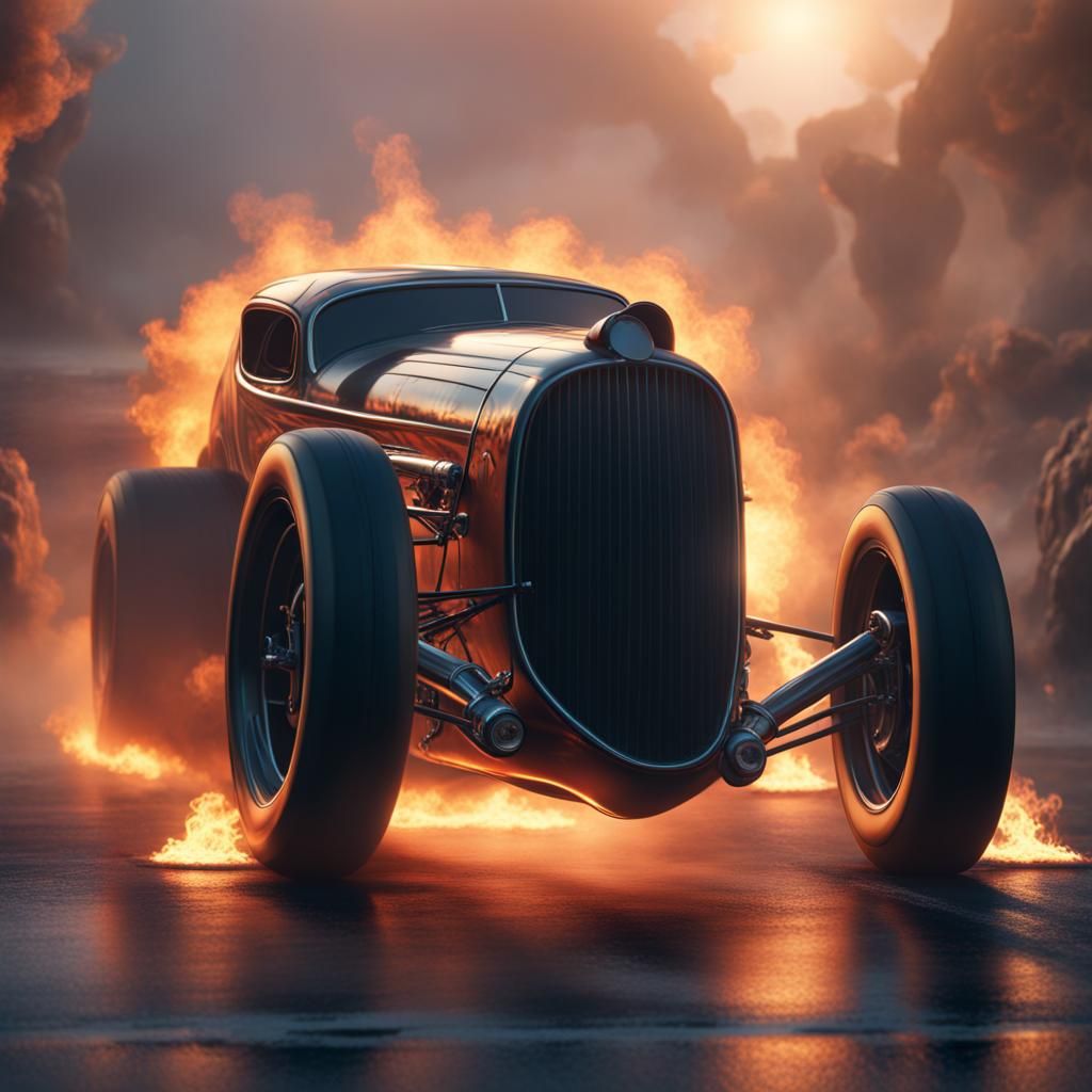 dragster with flames out of the exhaust

  by @Sharoja
