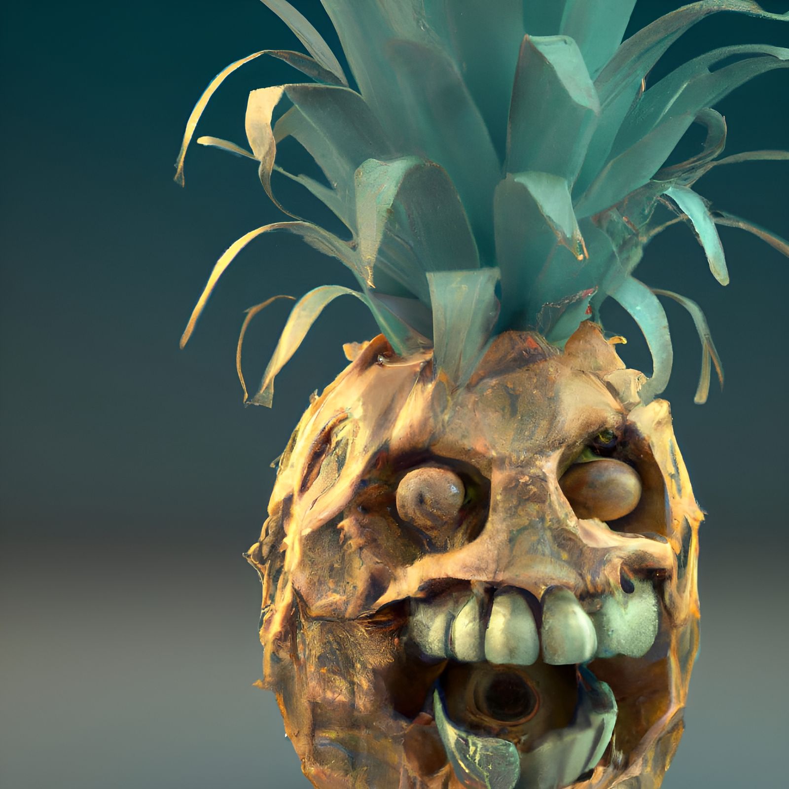 Realistic 3D Pineapple with Scary Teeth
