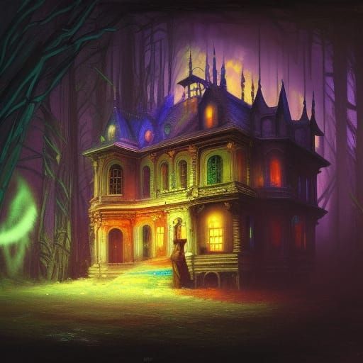 Ghost in a Haunted house ;

triadic colors ; light and shado...