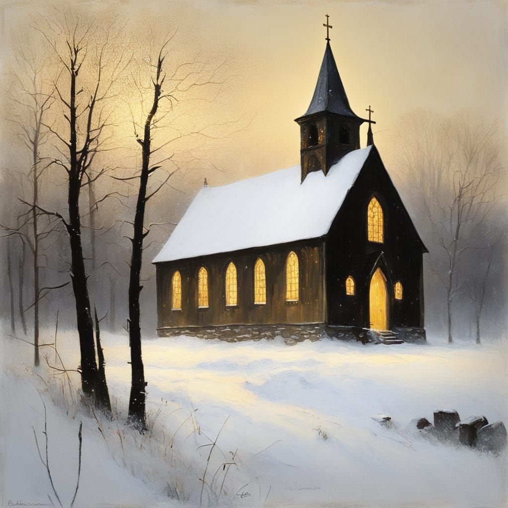 Christmas church, by Edvard Munch  by @Gabriele A