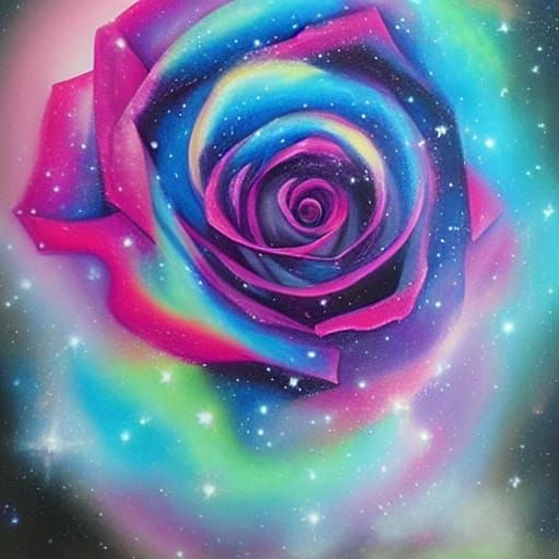 A galaxy rose AI Generated Artwork NightCafe Creator