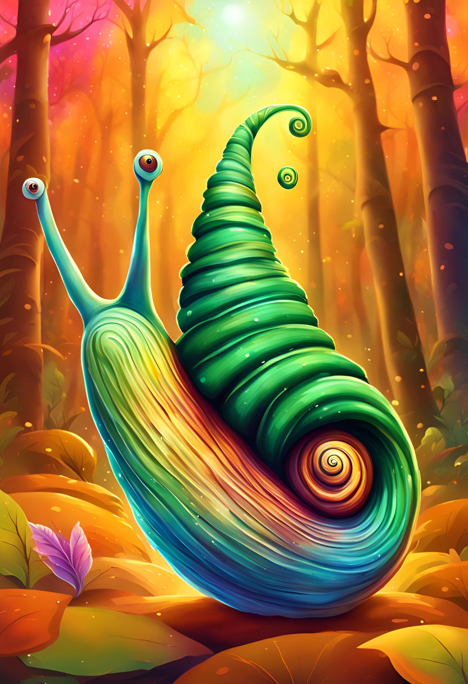 Fantasy snail, fantasy forest - AI Generated Artwork - NightCafe Creator