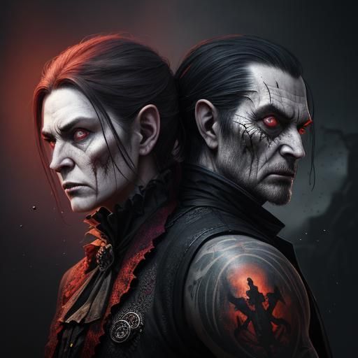 In a fantasy setting, an elderly couple, demonized and seeki...