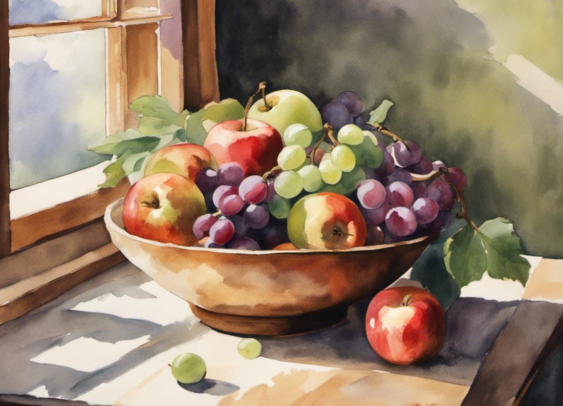 Fruit Basket Still Life Pastel Colors Stock Illustration 1563943864 |  Shutterstock