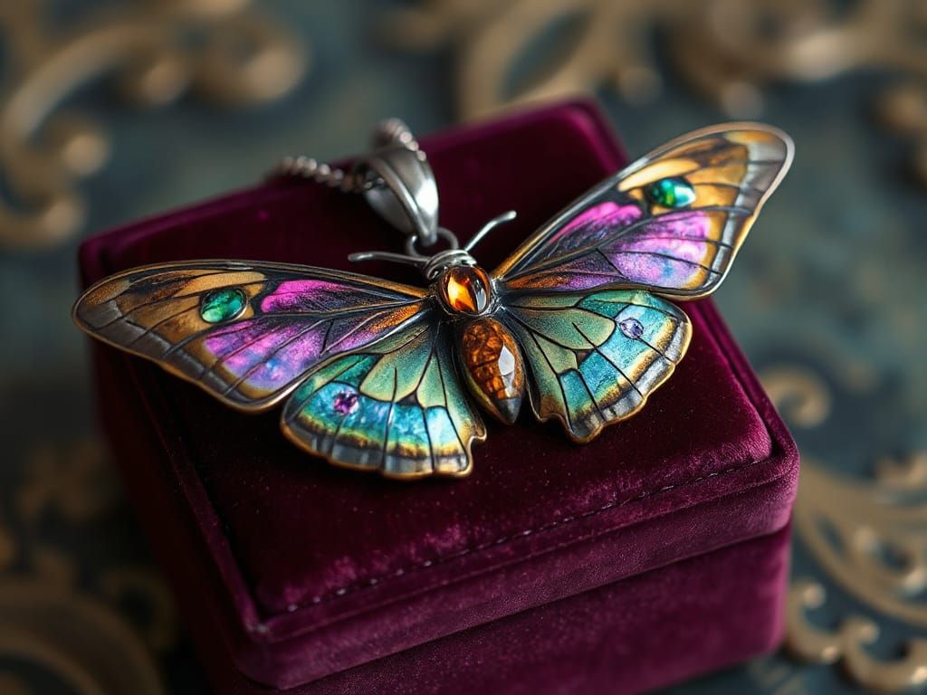 pendant butterfly with ammolite wings  by @Eee17