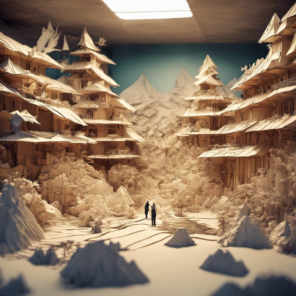 Origami Installation   by @Chief_Runs-with-scissors