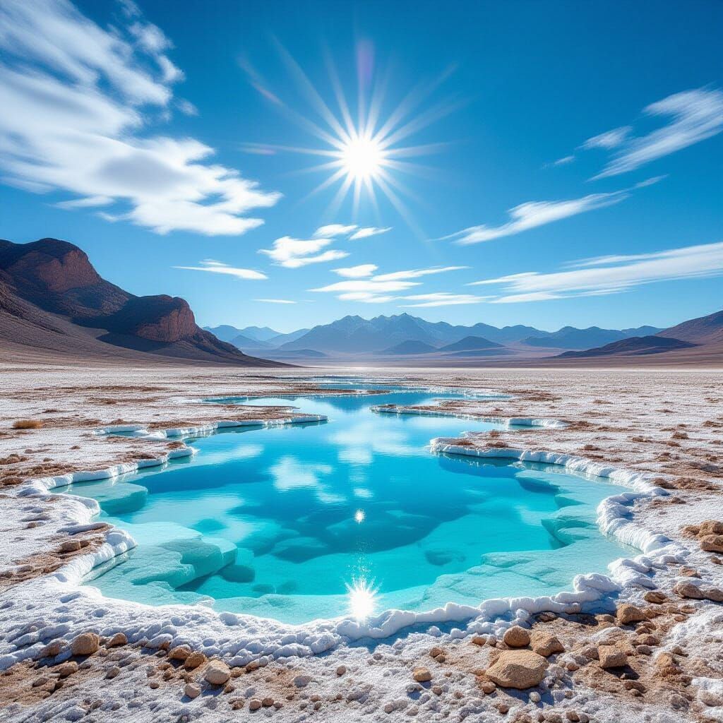 Melting Clocks in Desert Reflecting Glowing Skies