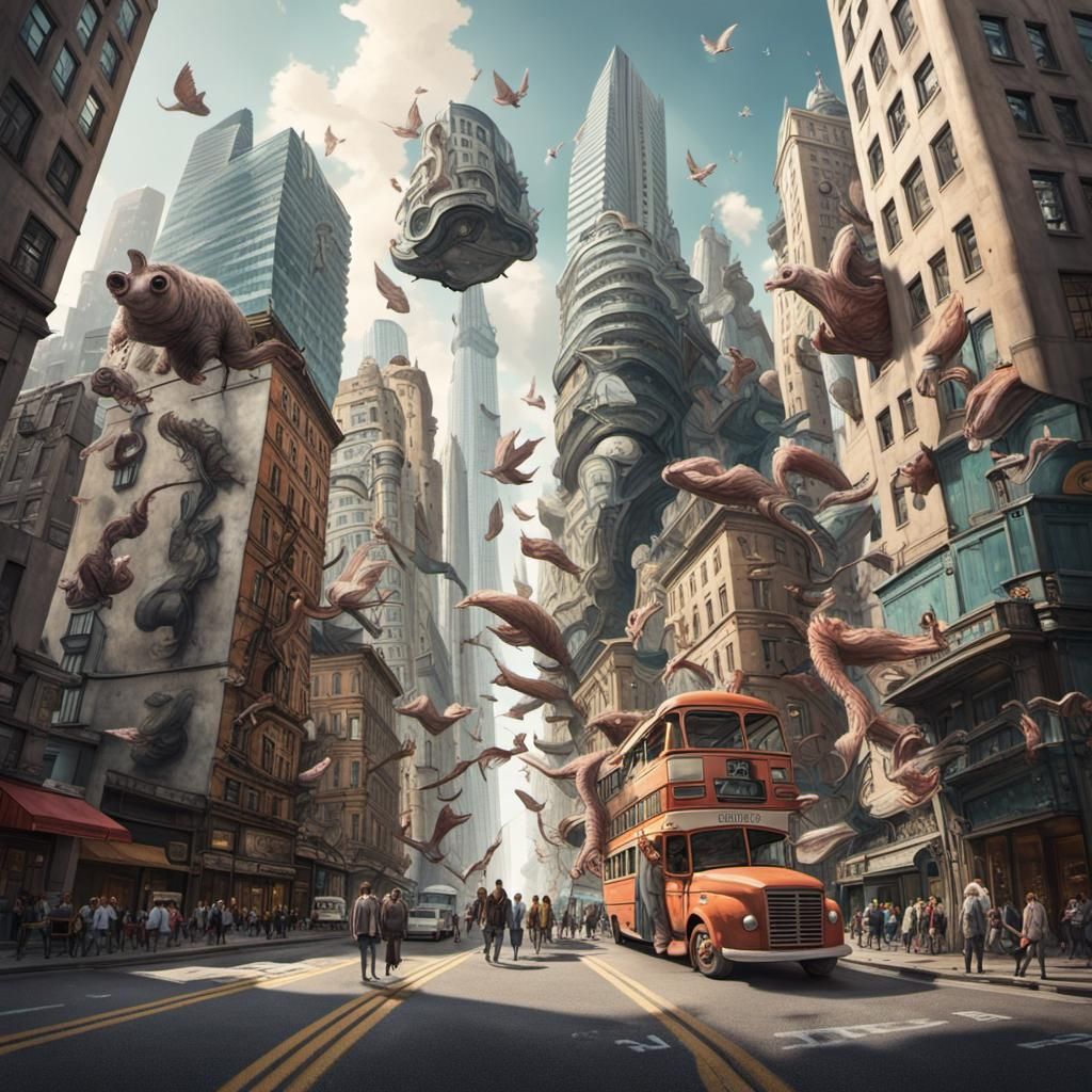 Surreal city street