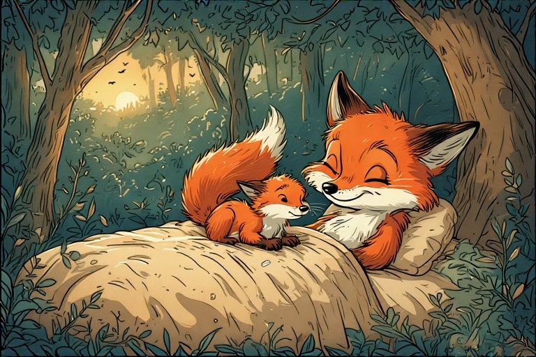 Relaxed Fox At Bedtime