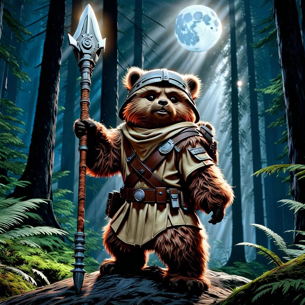 Ewok on Endor moon - AI Generated Artwork - NightCafe Creator