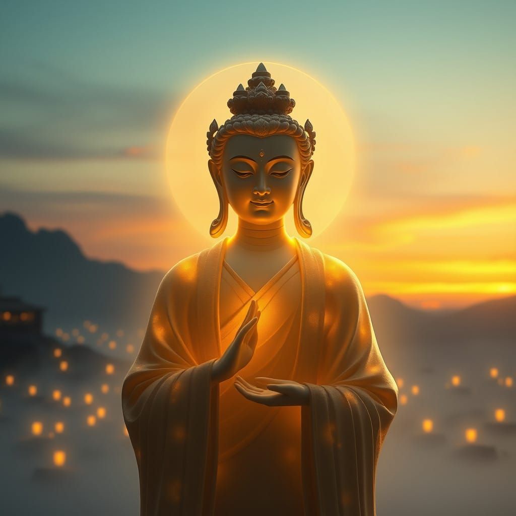 Ethereal Bodhisattva in Golden Light