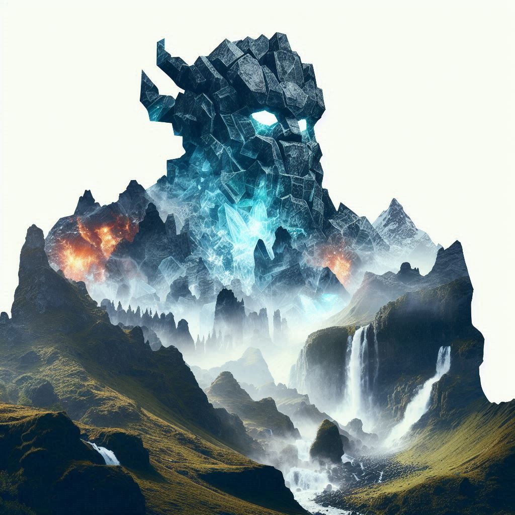 double exposure beautiful fantasy portrait landscape..