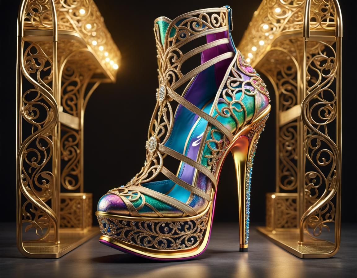 Nike Crystal Heels in Solarpunk Style