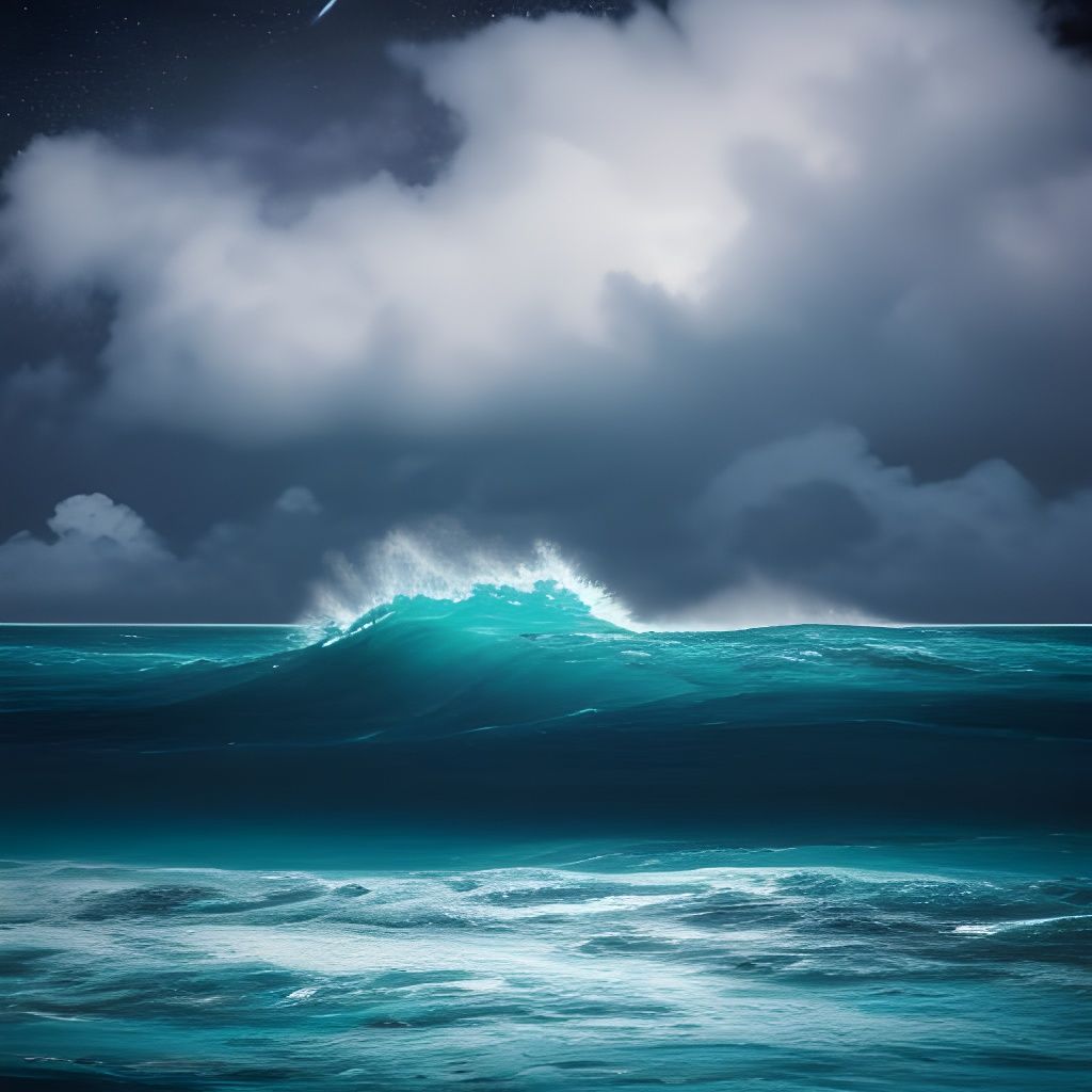 Cosmic Tropical Island in Stormy Weather