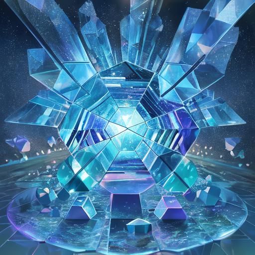 Glass bricks hexagons octagons pentagons ice triangles squares circles