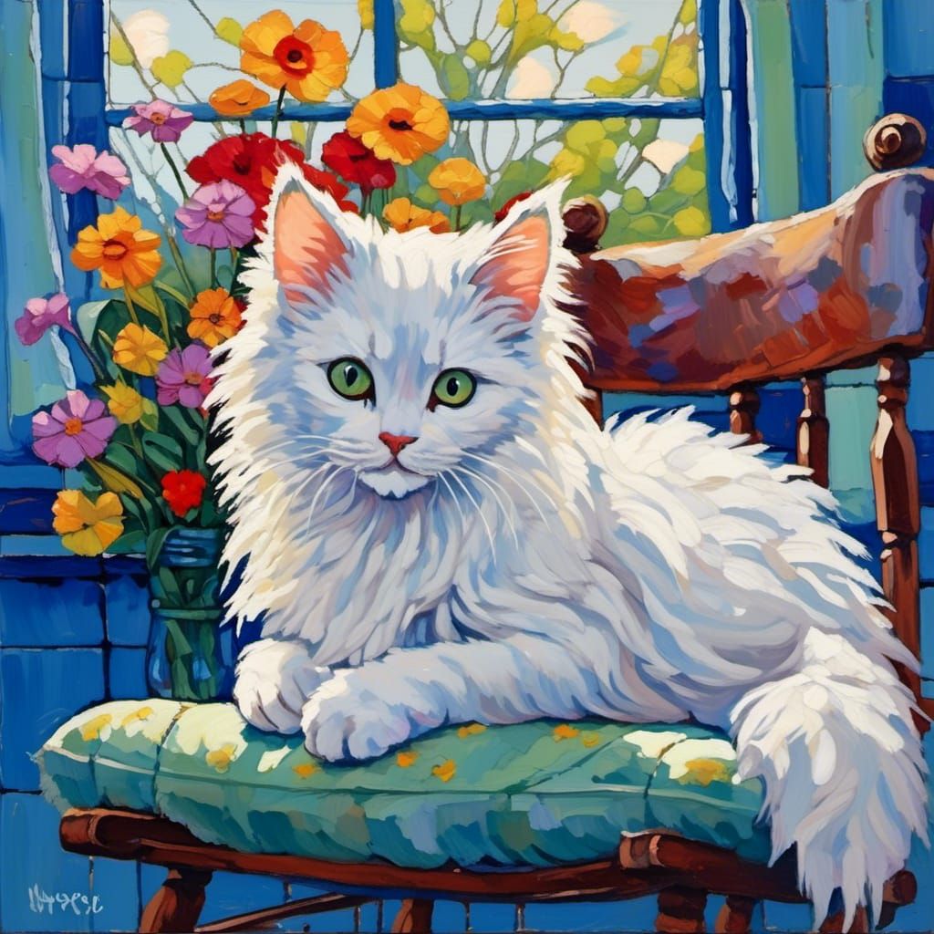 <lora:Soft Animals:1.0> fuzzy, long haired white kitten with...