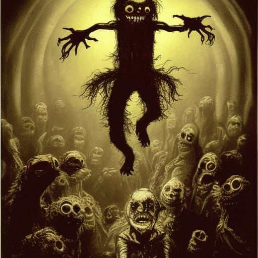 Zombie Muppets in a haunted theater.