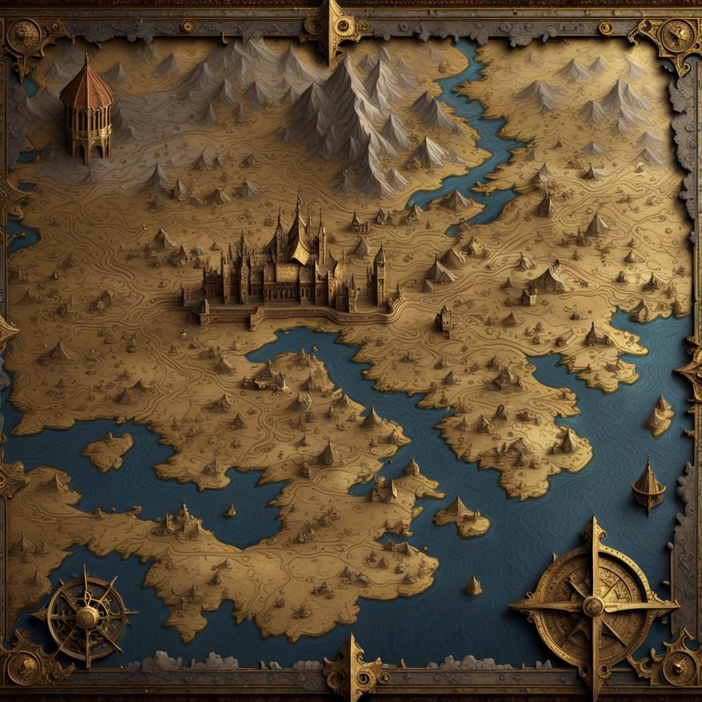 The golden map - AI Generated Artwork - NightCafe Creator