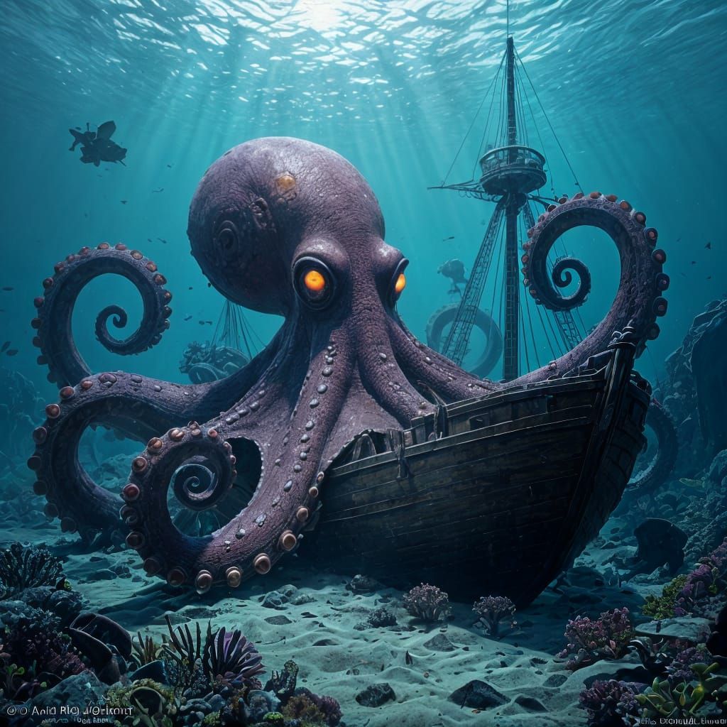 He is playing with a shipwreck.