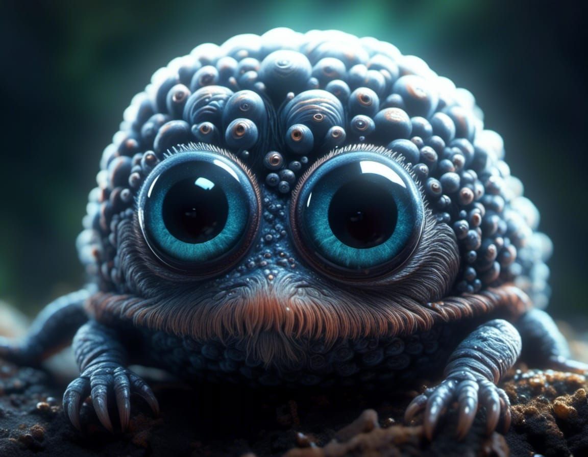Adorable Creature with Reflective Eyes in Soft Light