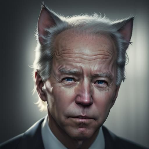 Joe biden wit cat ears - AI Generated Artwork - NightCafe Creator