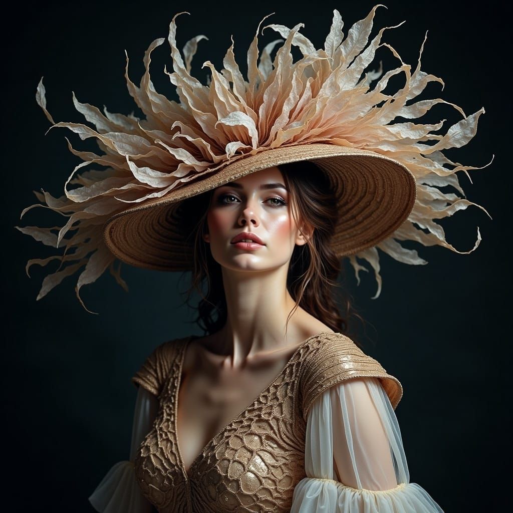 Exquisite, intricately designed, flowing, hat crafted by Star 