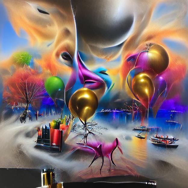New years celebration 🥳 surrealism 8k resolution 8K 3D airb...