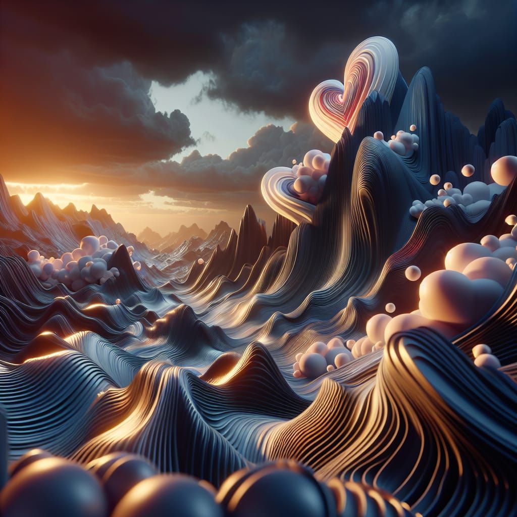 3D abstract liquid waves for,
Love