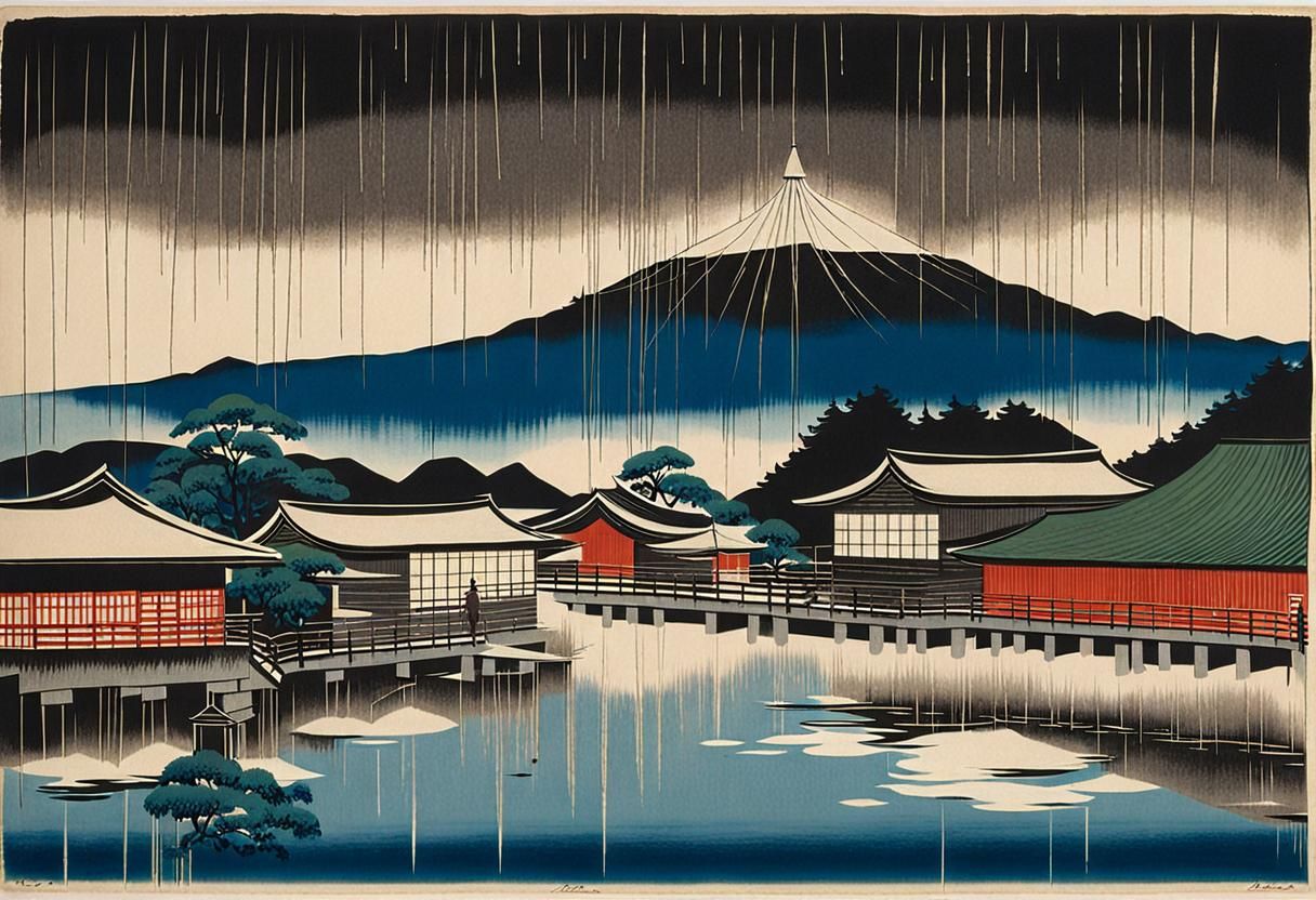 Komura Yukisaki « Pluie d’Osen » vers 1941 Musée d’art Shimi...