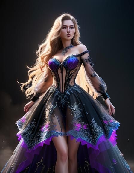 Natalie Vodyanova wearing a Sheer-Bodice Short A-Line Prom D...