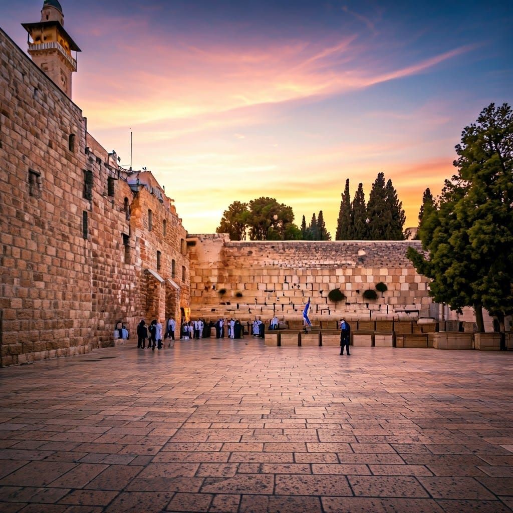 Sunset at the Western Wall: A Serene Jerusalem Scene