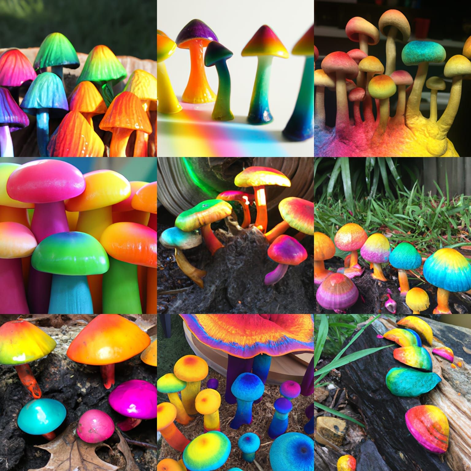 rainbow mushrooms